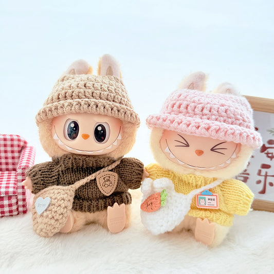 [Clothes only] First and second generation keychain Labubu clothes pendant Labubu handmade sweater Japanese three-piece set cute