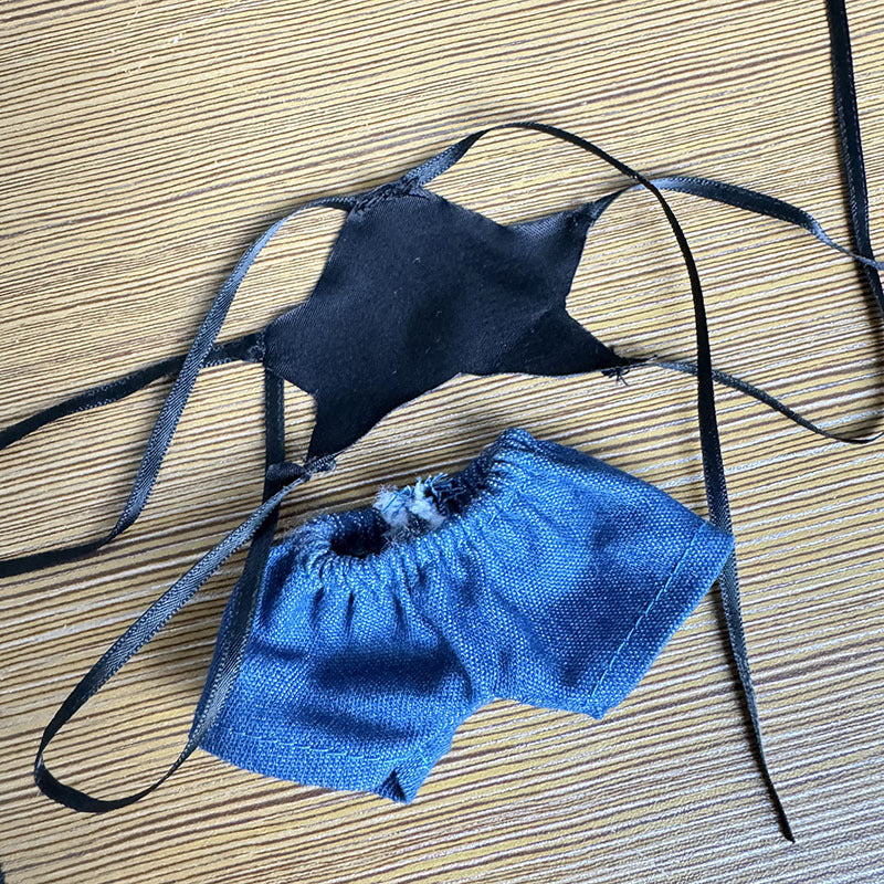 [Clothes only] 17cm pendant Labubu cloth for keychain Labubu doll clothes black star temptation