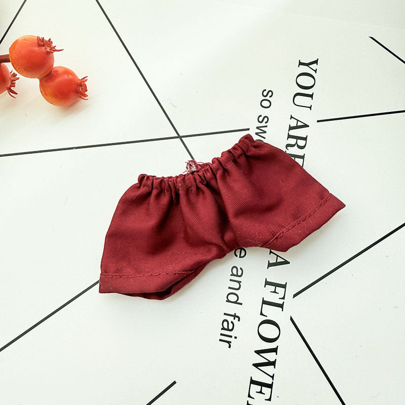 [Clothes only] 17cm pendant, rabub clothes, cat T camellia straw hat set, labubu doll clothes.