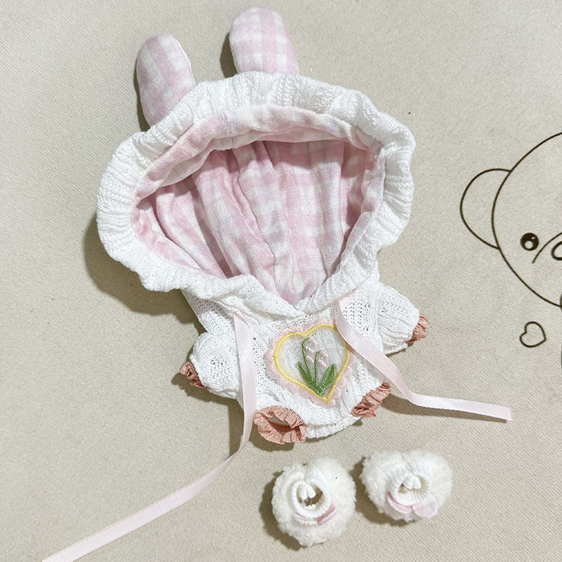 [Clothes only] First and second generation Labubu clothes pendant Labubu sitting party knitted rabbit ear hooded climbing clothes cute