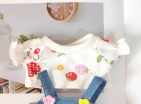 [Clothes only] 17cm pendant, rabub clothes, sunflower buckle strap set, labubu doll clothes, cute.