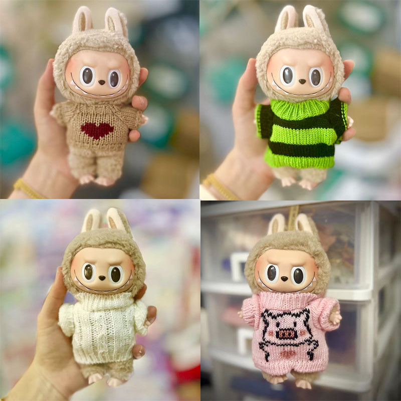 [Clothes only] 15cm pendant Labubu blind box Macaron Labubu Time to chill doll