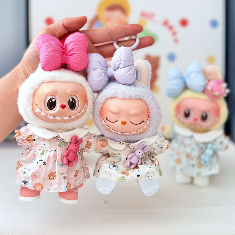 Clothes only] First and second generation Labubu clothes pendant Labubu sitting baby clothes small animal dress suit women