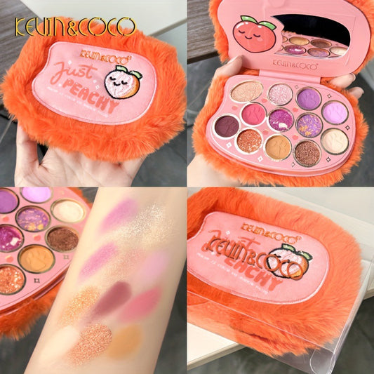KEVIN & COCO 12-color water-tight peach eyeshadow, beaded matte, showing no flying powder