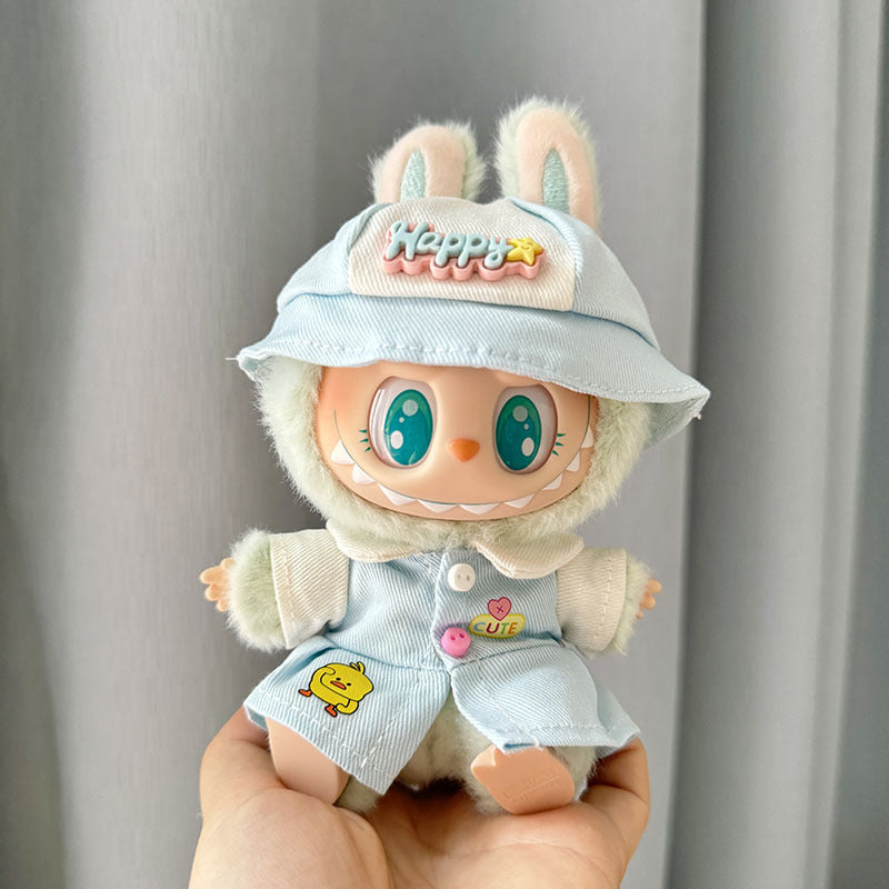 Clothes only] First/second generation Labubu clothes pendant Labubu sitting party baby clothes cute kindergarten clothes