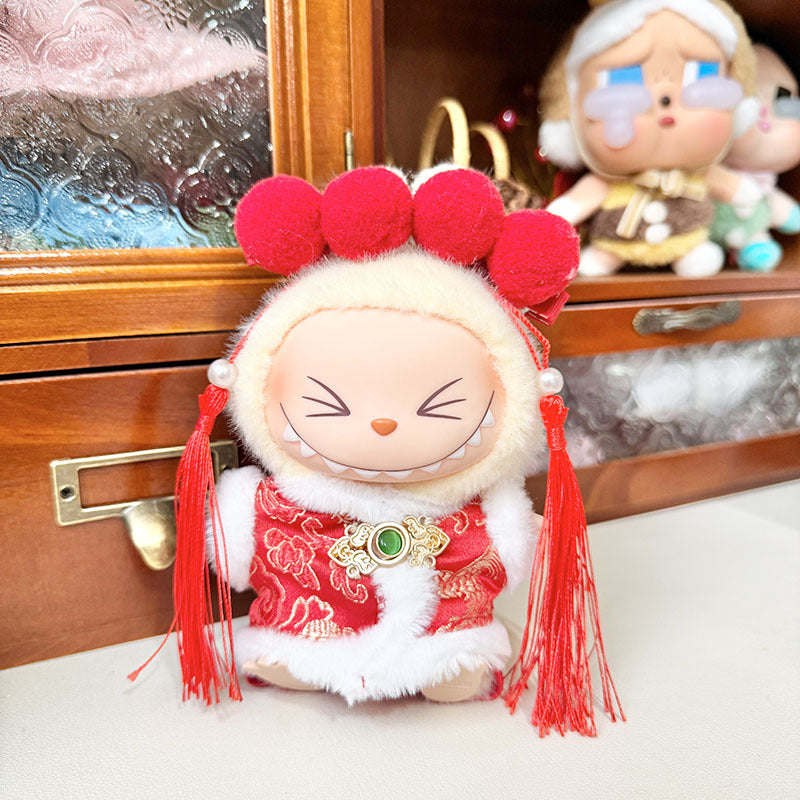 [Clothes only] First and second generation Labubu clothes pendant Labubu sitting party baby clothes pearl disc buckle Tang clothing cute