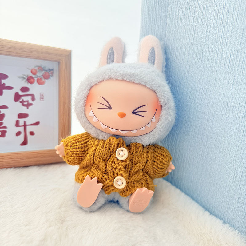 [Clothes only] One, two and three generations of keychains Labubu clothes pendant Labubu baby clothes knitted sweater hat set