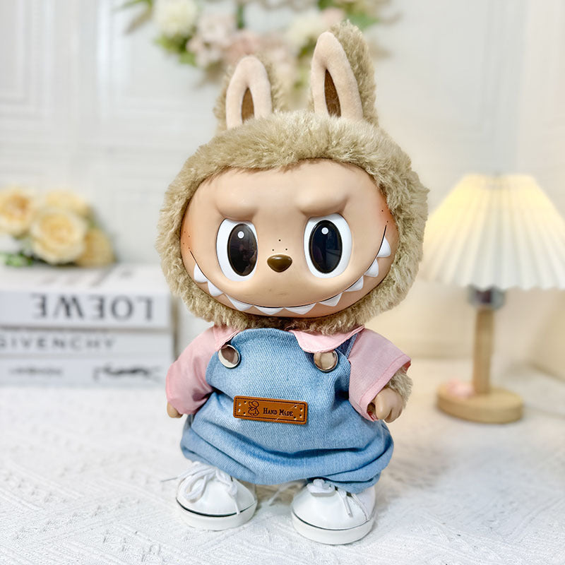 38Cm Labubu vinyl plush doll clothes for Labubu doll clothes summer pipa clothes set cute