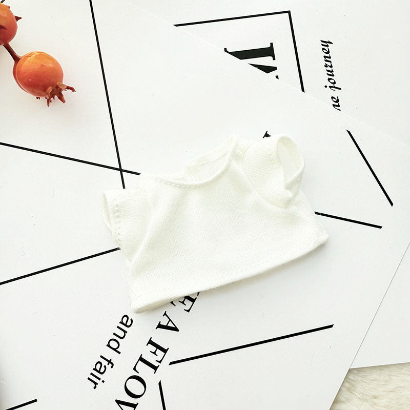 [Clothes only] 17cm pendant, rabub clothes, cat T camellia straw hat set, labubu doll clothes.