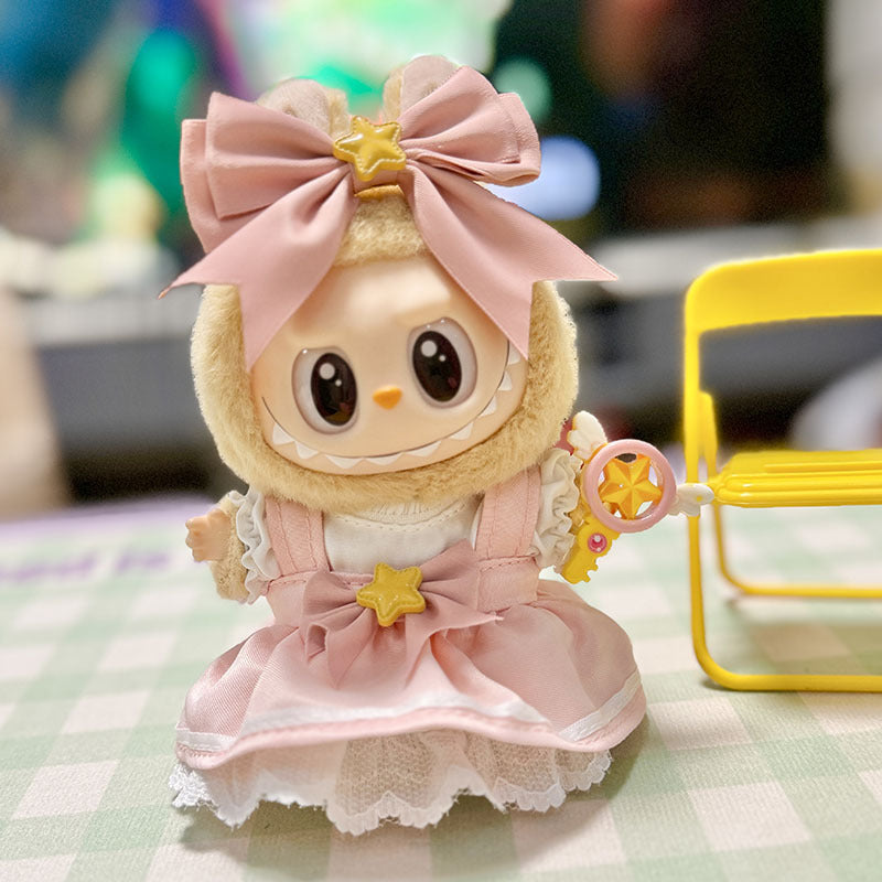 [Clothes only] First/second generation pendant Labubu clothes Rabub sitting party baby clothes colorful yarn sequined skirt cute