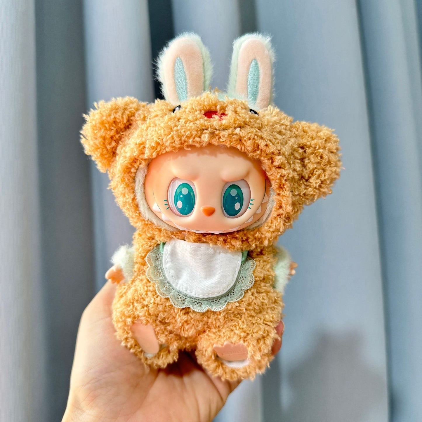 Clothes only] First and second generation Labubu clothes pendant Labubu sitting party baby clothes heart big-eared rabbit suit