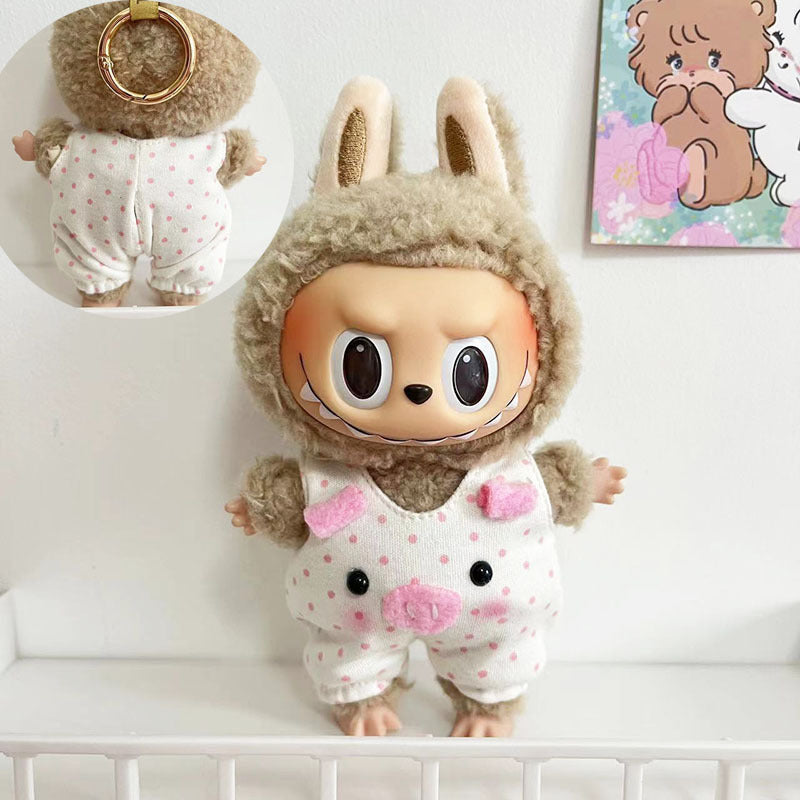 Clothes only] 15cm blind box Macaron Labubu Time to chill pendant doll clothes