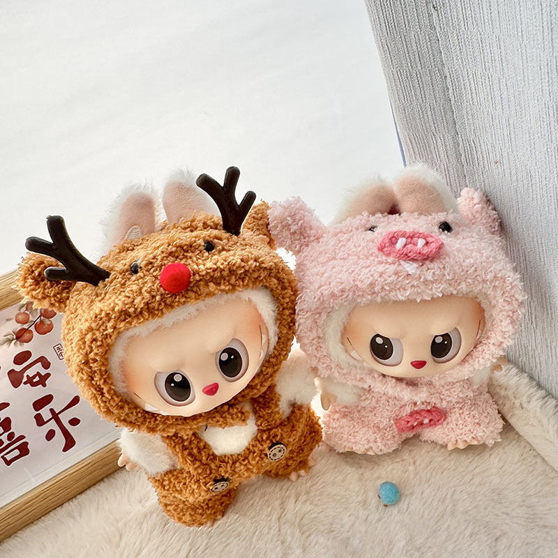 [Clothes only] First and second generation Labubu clothes pendant Labubu sitting baby clothes cloud velvet deer pig set