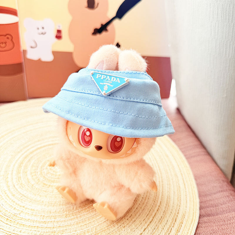 [Clothes only] 17cm blind box Labubu pendant baby clothes small animal hat Labubu trendy bucket hat accessories