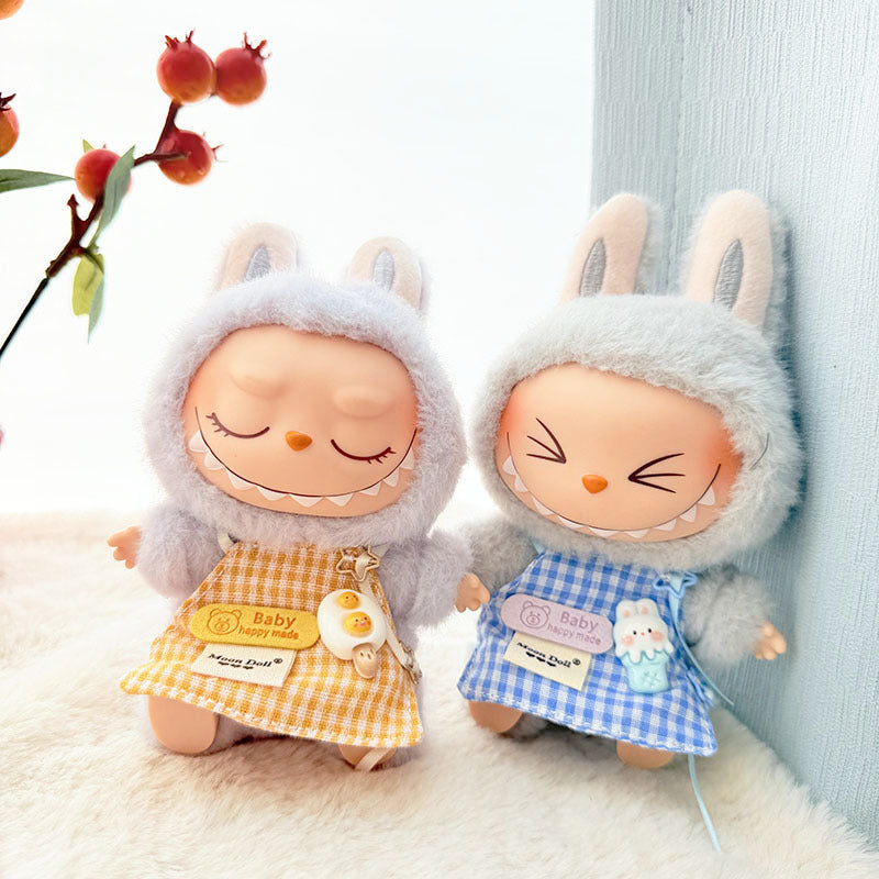 [Clothes only] First and second generation keychain Labubu clothes pendant Labubu baby clothes accessories cartoon apron cute