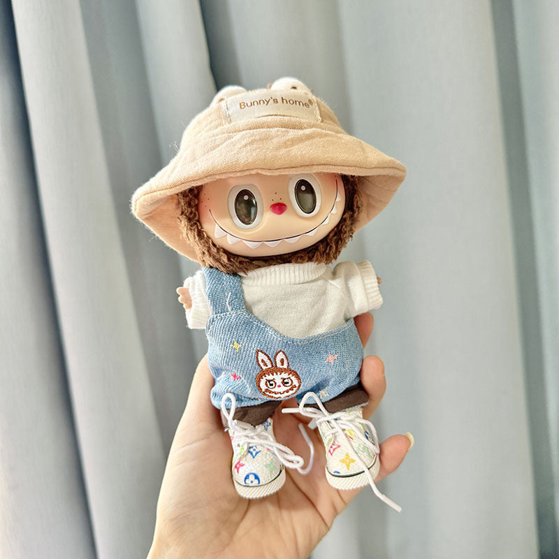 [Clothes only] Second-generation keychain Labubu clothes pendant Labubu sit party cloth head denim strap