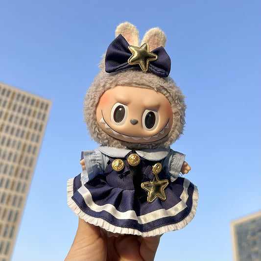 [Clothes only] 17cm pendant, rabub clothes, star rabbit police officer set, keychain, labubu doll clothes.