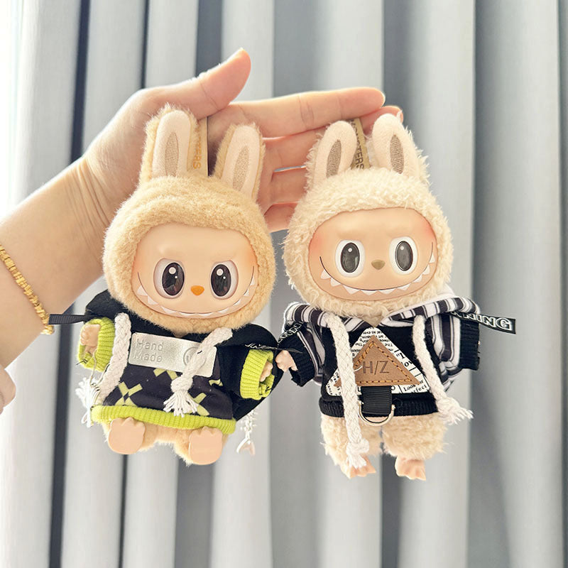 [Clothes only] First and second generation keychain Labubu clothes pendant Labubu baby clothes knife fork fish triangle sweater cute