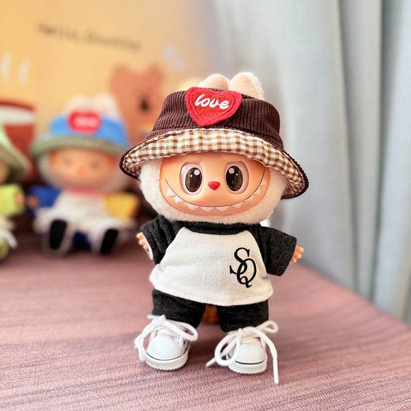 [Clothes only] First and second generation keychain Labubu clothes pendant Labubu pendant summer short-sleeved pants set