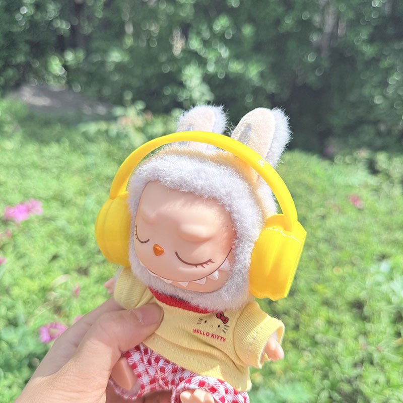 [Clothes only] One, two and three generations of Labubu clothes pendant Labubu cloth for sitting baby clothes happy pizza set