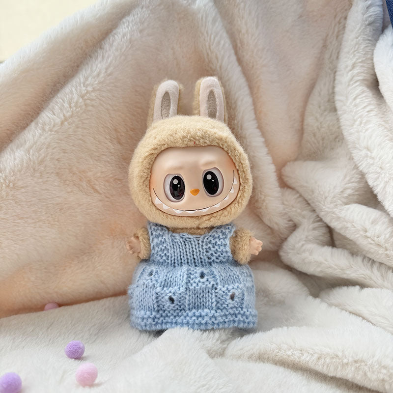 [Clothes only] First and second generation keychain Labubu clothes pendant Labubu sitting party knitted strap skirt