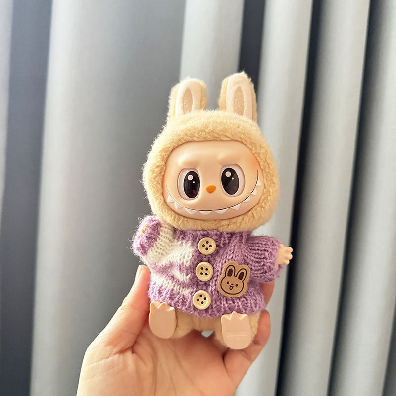 [Clothes only] First and second generation keychain Labubu clothes pendant Rab cloth button sweater jeans set cute