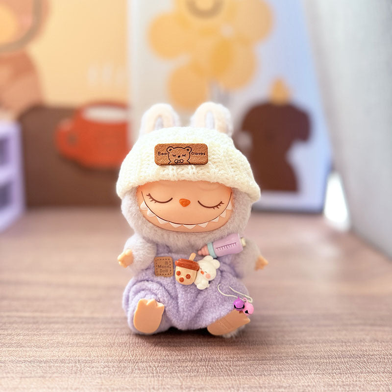 [Clothes only] One, two and three generations Labubu clothes pendant Labubu sitting baby clothes bottle overalls set cute
