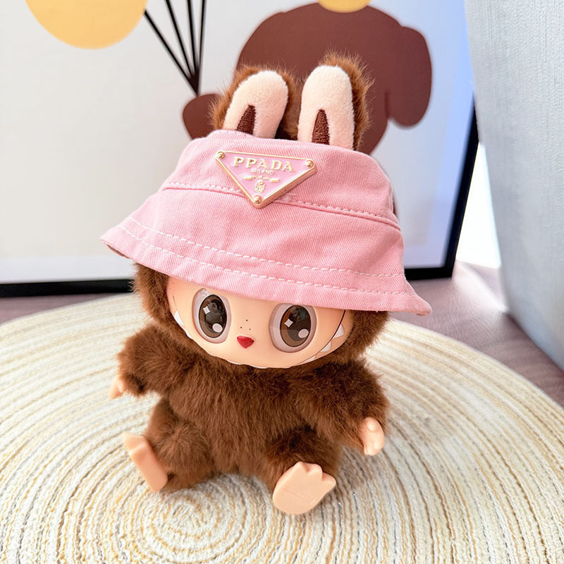 [Clothes only] First and second generation Labubu clothes pendant Labubu sitting baby clothes 8-character plaid overalls set