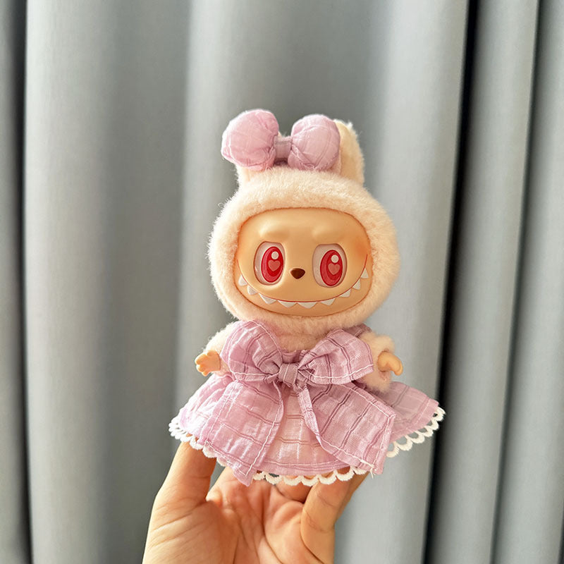[Clothes only] First and second generation keychain Labubu clothes pendant Labubu baby clothes dress pearl hair accessories