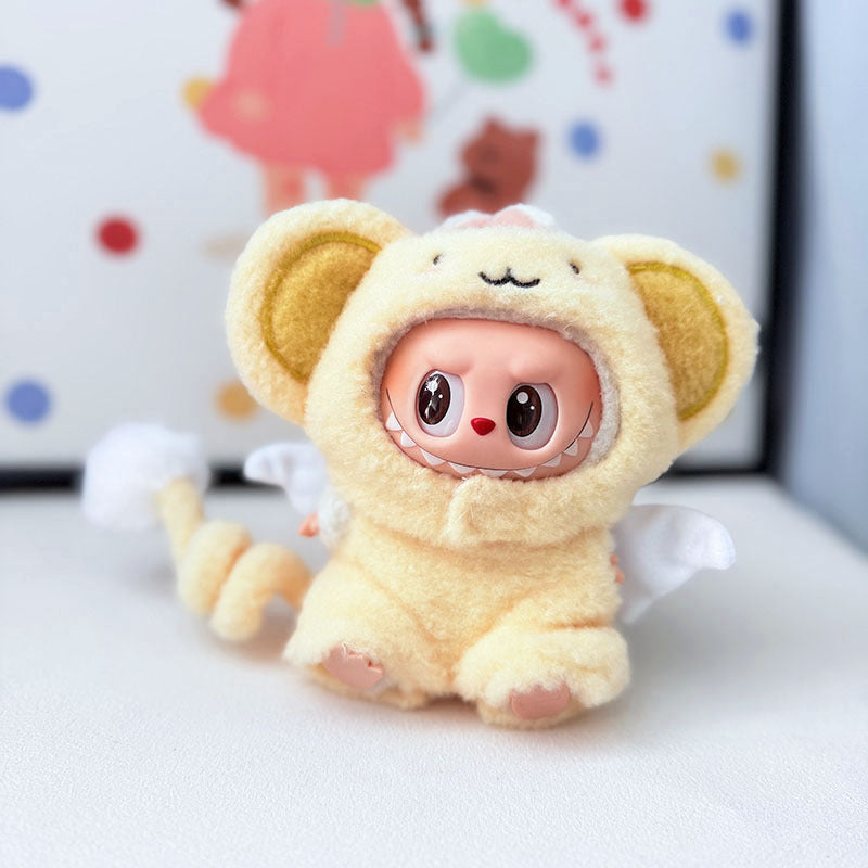 Only clothes 17cm pendant rabub clothes Internet celebrity curl tail small can set labubu doll clothes cute cute