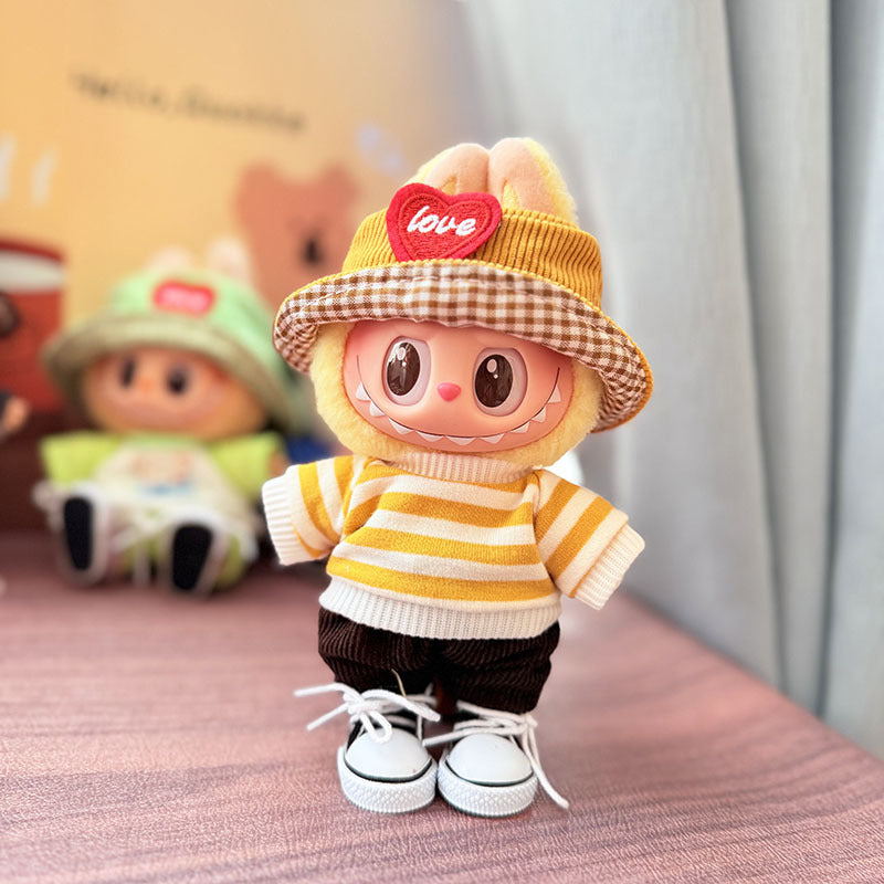 [Clothes only] First and second generation keychain Labubu clothes pendant Labubu pendant summer short-sleeved pants set