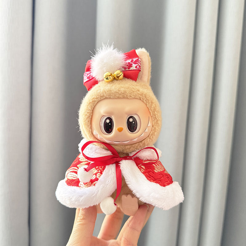 [Clothes only] First and second generation keychain Labubu clothes pendant Labubu sit party New Year's shawl set