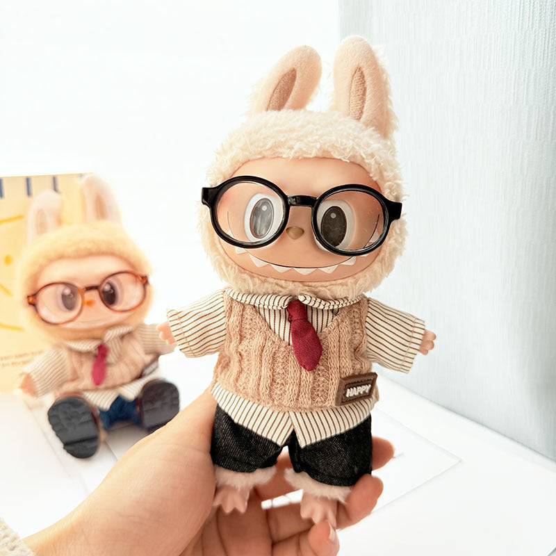 [Clothes only] First and second generation keychain Labubu clothes pendant Labubu baby clothes chocolate college style clothes