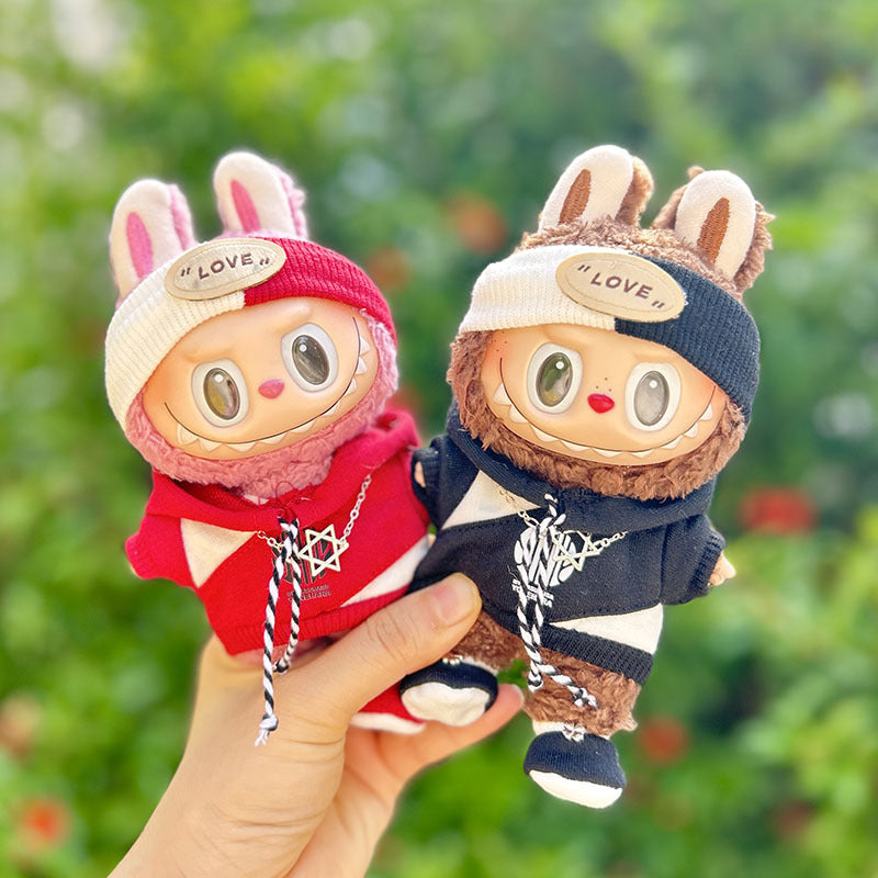 [Clothes only] 17cm labubu cloth blind box pendant doll for trend sweater set cute