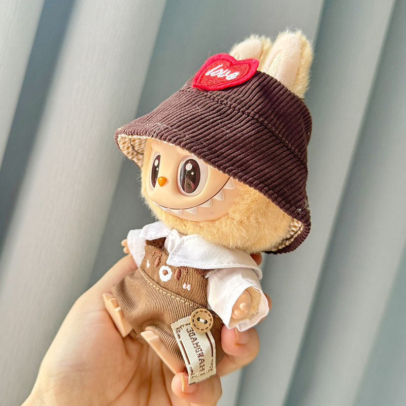 [Clothes only] Second-generation keychain Labubu clothes pendant Labubu sitting party lapel white shirt repair dog outfit