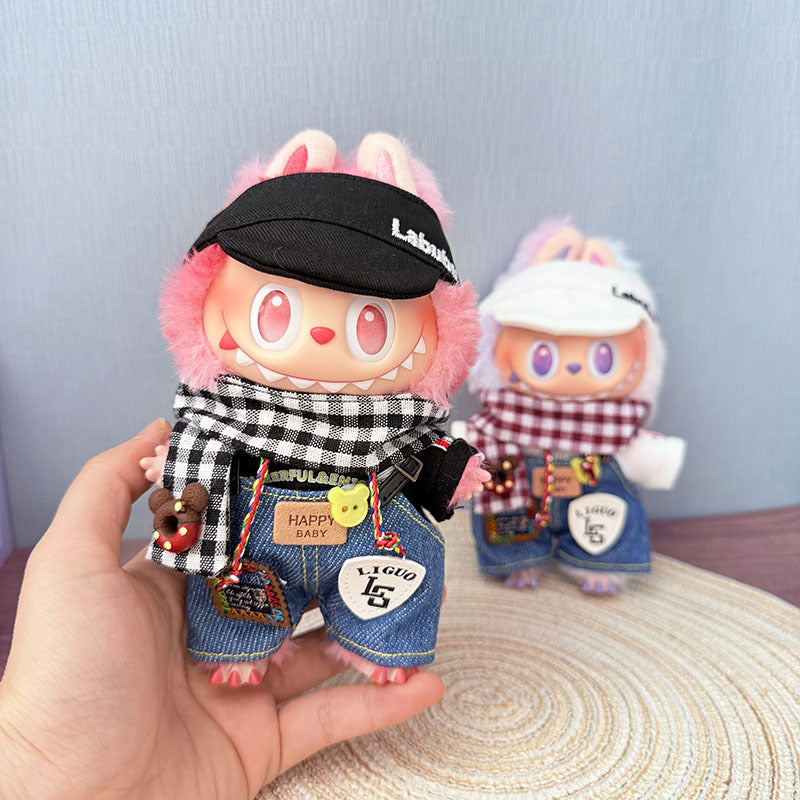 [Clothes only] One, two and three generations of Labubu clothes pendant Labubu cloth for sitting baby clothes happy pizza set
