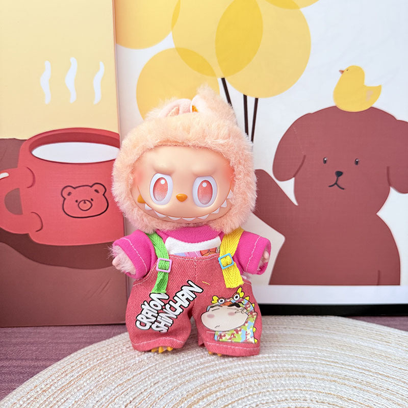 [Clothes only] One, two and three generations Labubu clothes pendant Labubu sitting baby clothes, small new overalls, cute and cute.
