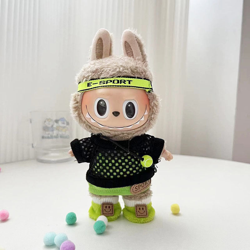[Clothes only] 17cm labubu cloth blind box pendant doll for toning bubble shirt set cute