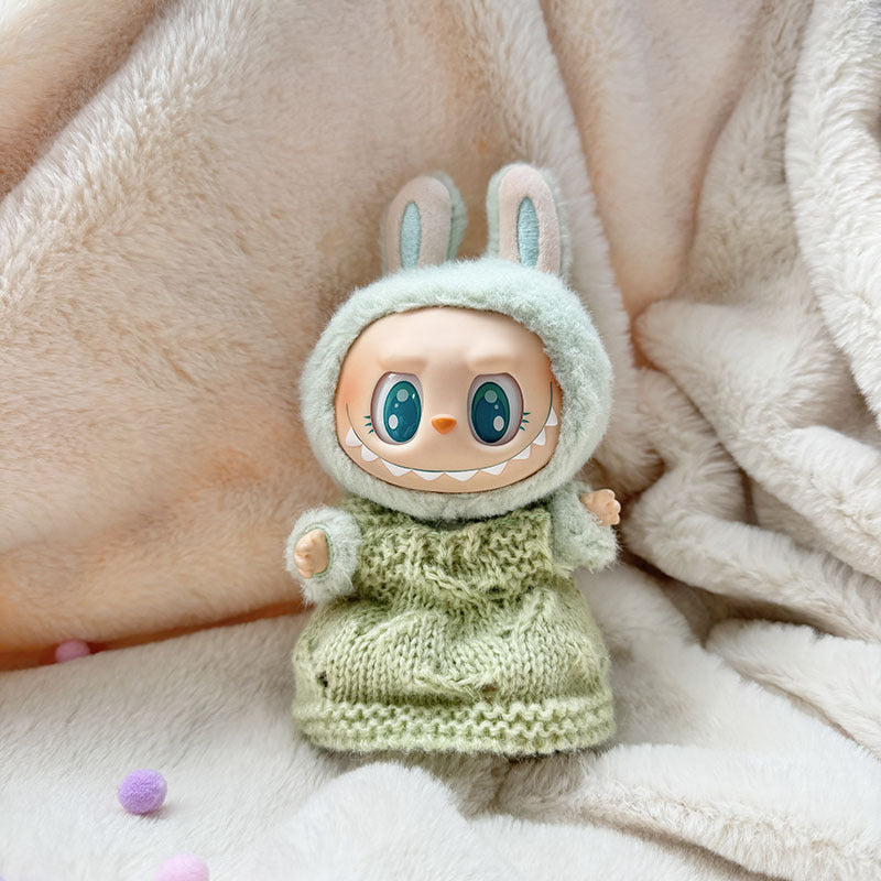[Clothes only] First and second generation keychain Labubu clothes pendant Labubu sitting party knitted strap skirt