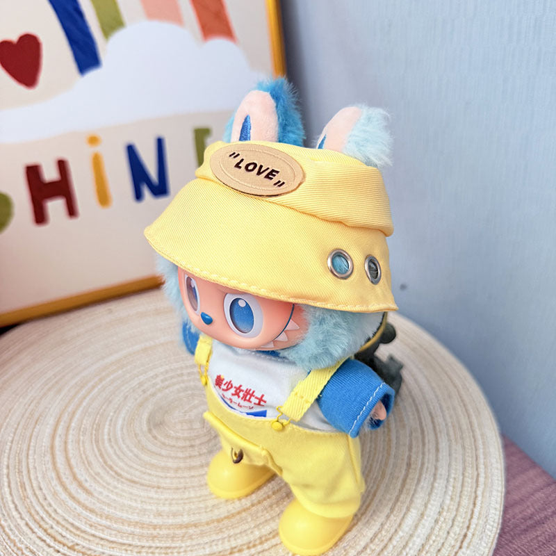 [Clothes only] First and second generation Labubu clothes pendant Labubu sitting baby clothes little craftsman overalls set