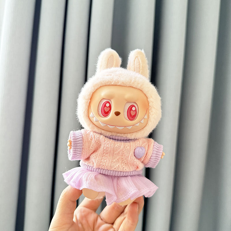 [Clothes only] First and second generation Labubu clothes pendant Labubu sitting party baby clothes love sweater gauze skirt
