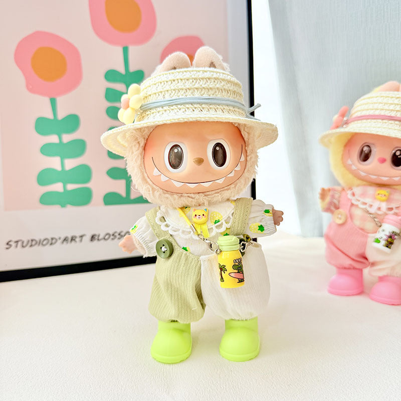 [Clothes only] First and second generation Labubu clothes pendant Labubu baby clothes spring sweet overalls set cute