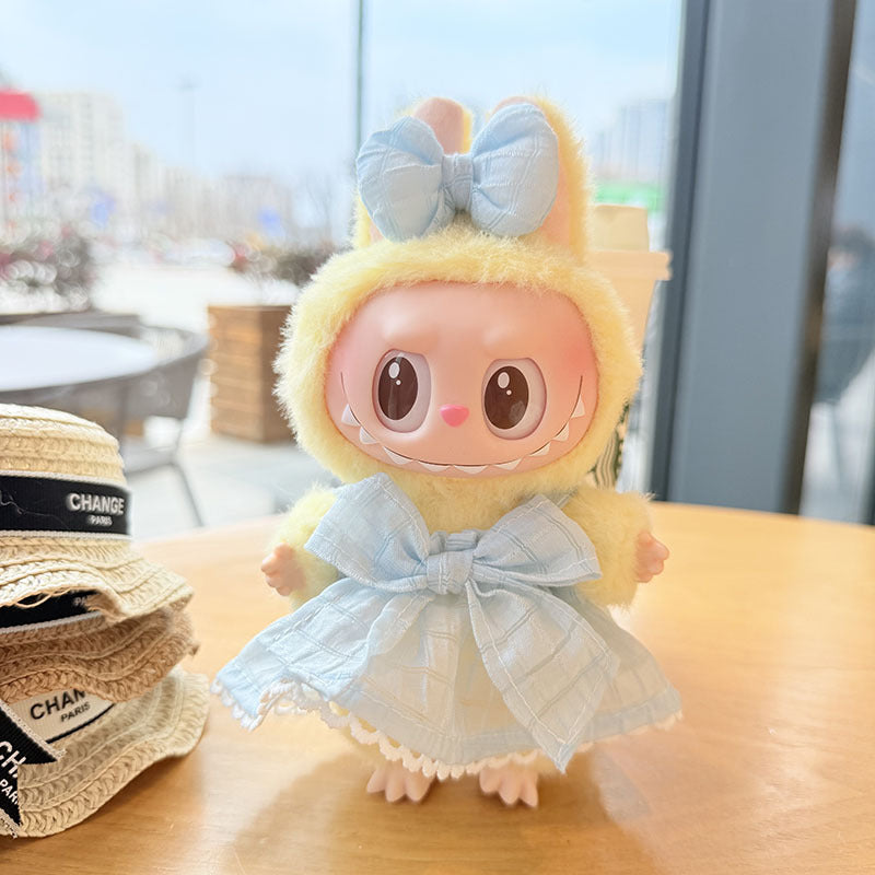 [Clothes only] First and second generation keychain Labubu clothes pendant Labub black fragrant camellia skirt straw hat