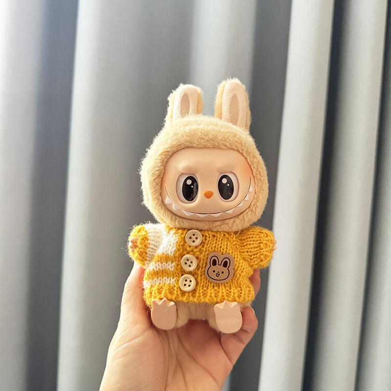 [Clothes only] First and second generation keychain Labubu clothes pendant Rab cloth button sweater jeans set cute