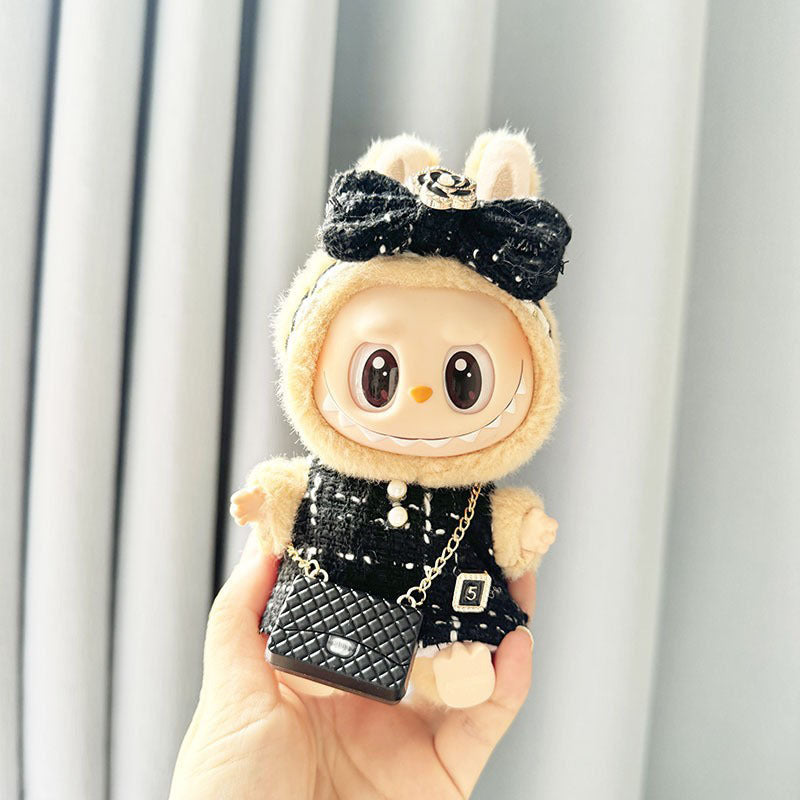 [Clothes only] First and second generation keychain Labubu clothes pendant Labubu pearl style small fragrant skirt women