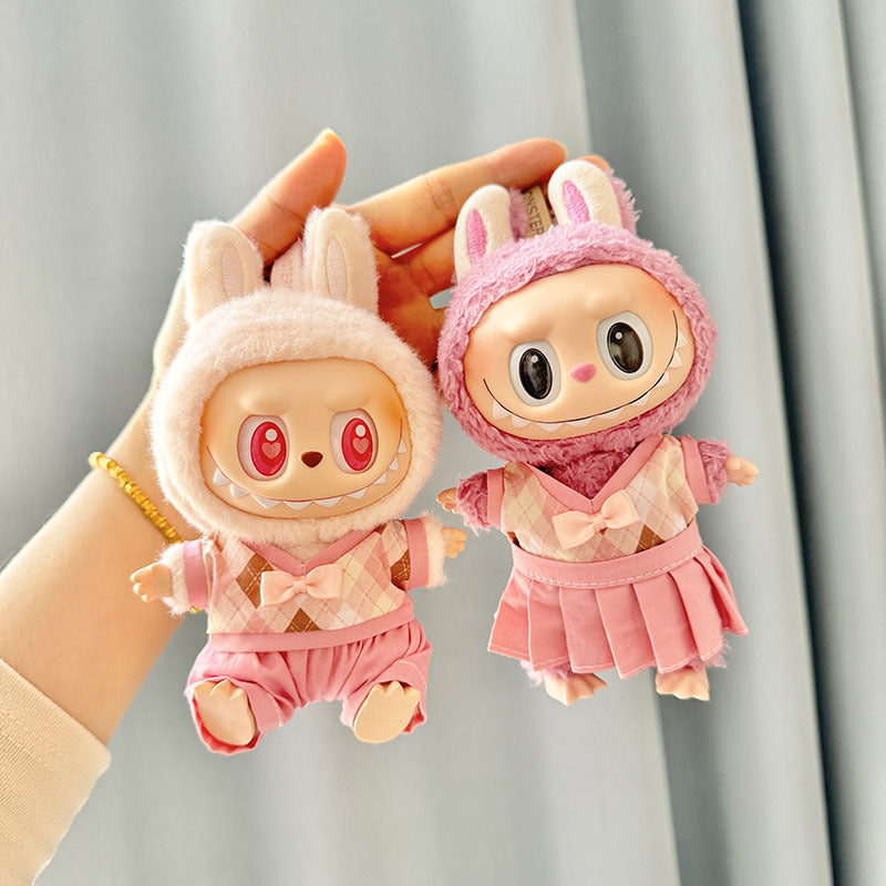 [Clothes only] First and second generation Labubu clothes pendant Labubu sitting party baby clothes British couple JK suit