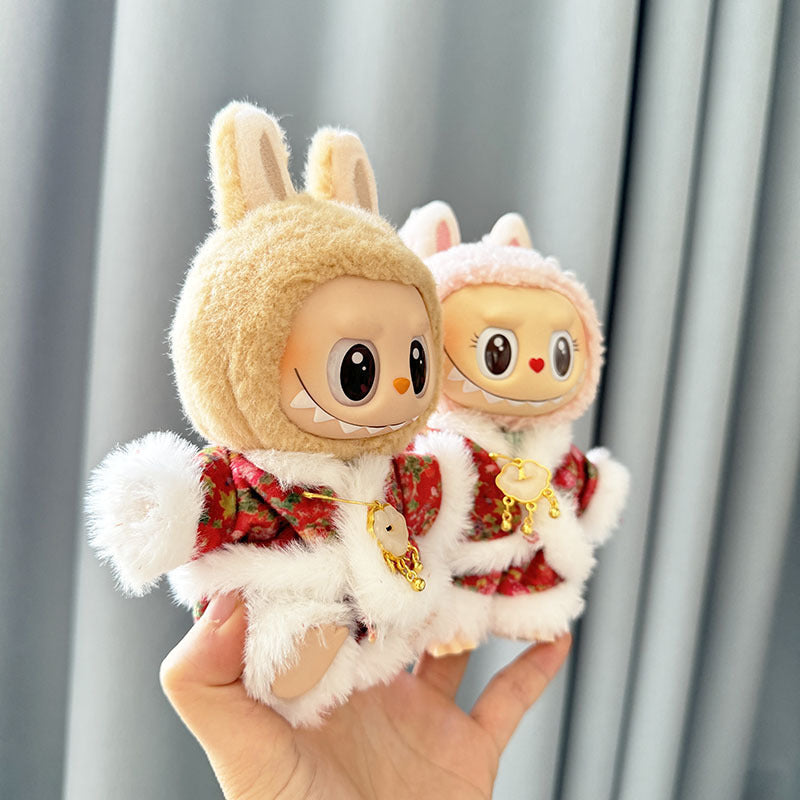 [Clothes only] First and second generation Labubu clothes pendant Labubu sitting party baby clothes burr village flower two-piece set