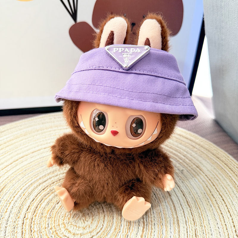 [Clothes only] First and second generation Labubu clothes pendant Labubu sitting baby clothes 8-character plaid overalls set