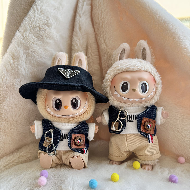 [Clothes only] First and second generation keychain Labubu clothes pendant Labubu sitting party happy old man suit