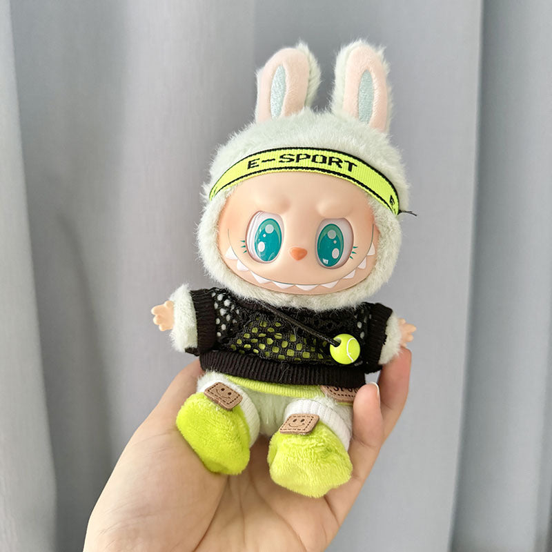Clothes only] First/second generation Labubu clothes pendant Labubu sitting party baby clothes hip-hop women's tennis clothes